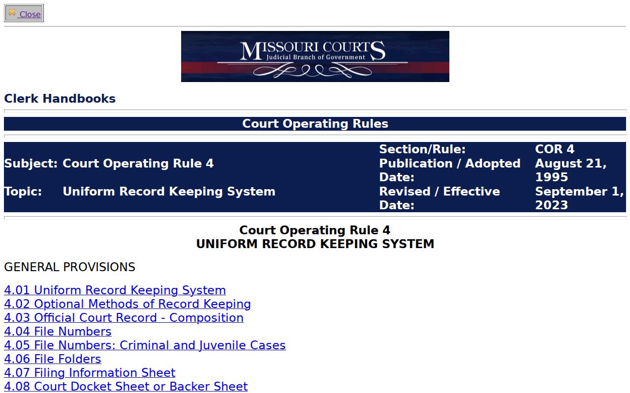 Newton County court records Court Operating Rule 4 official record and docket access