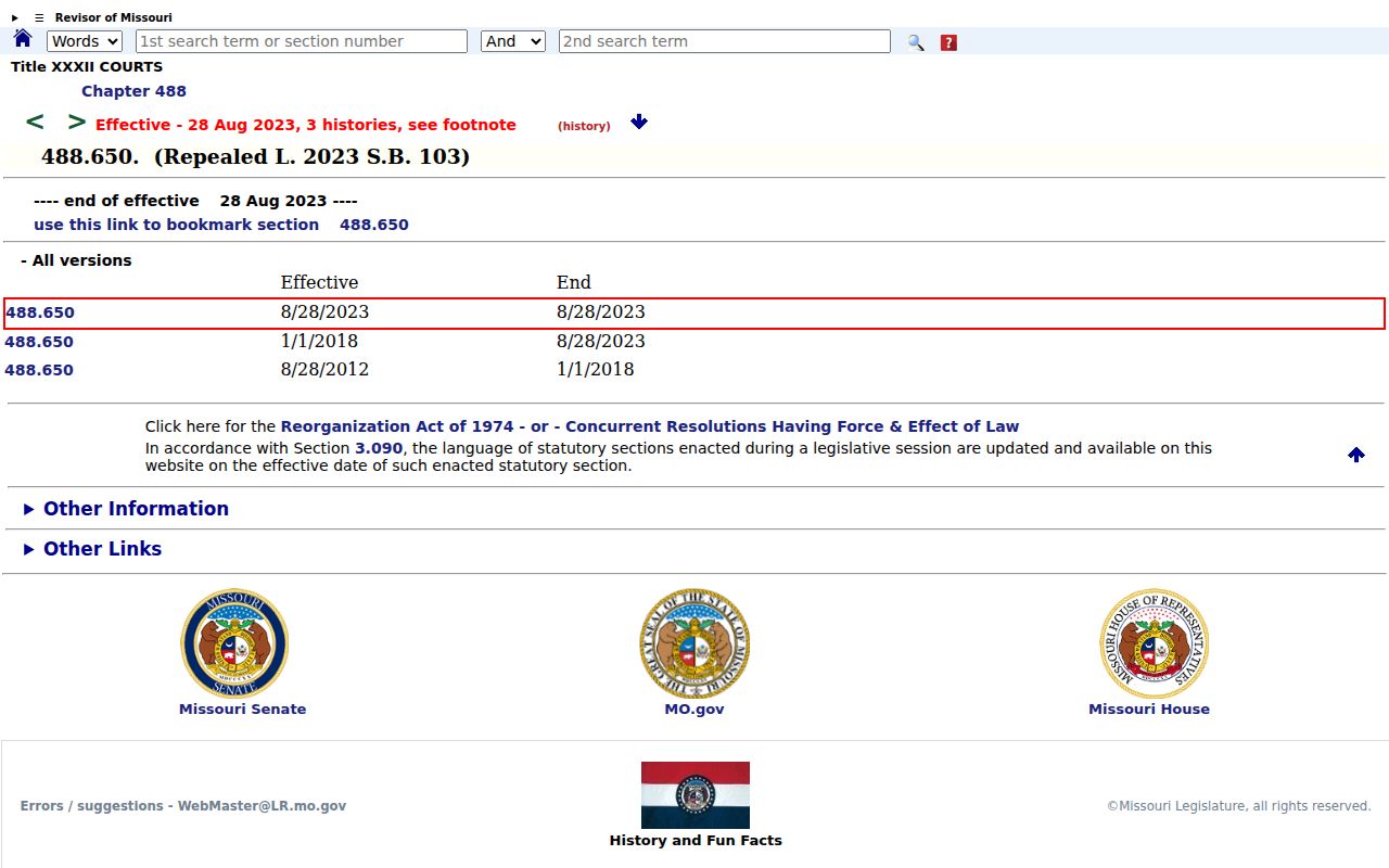 Newton County Diamond court docket Missouri expungement surcharge source context