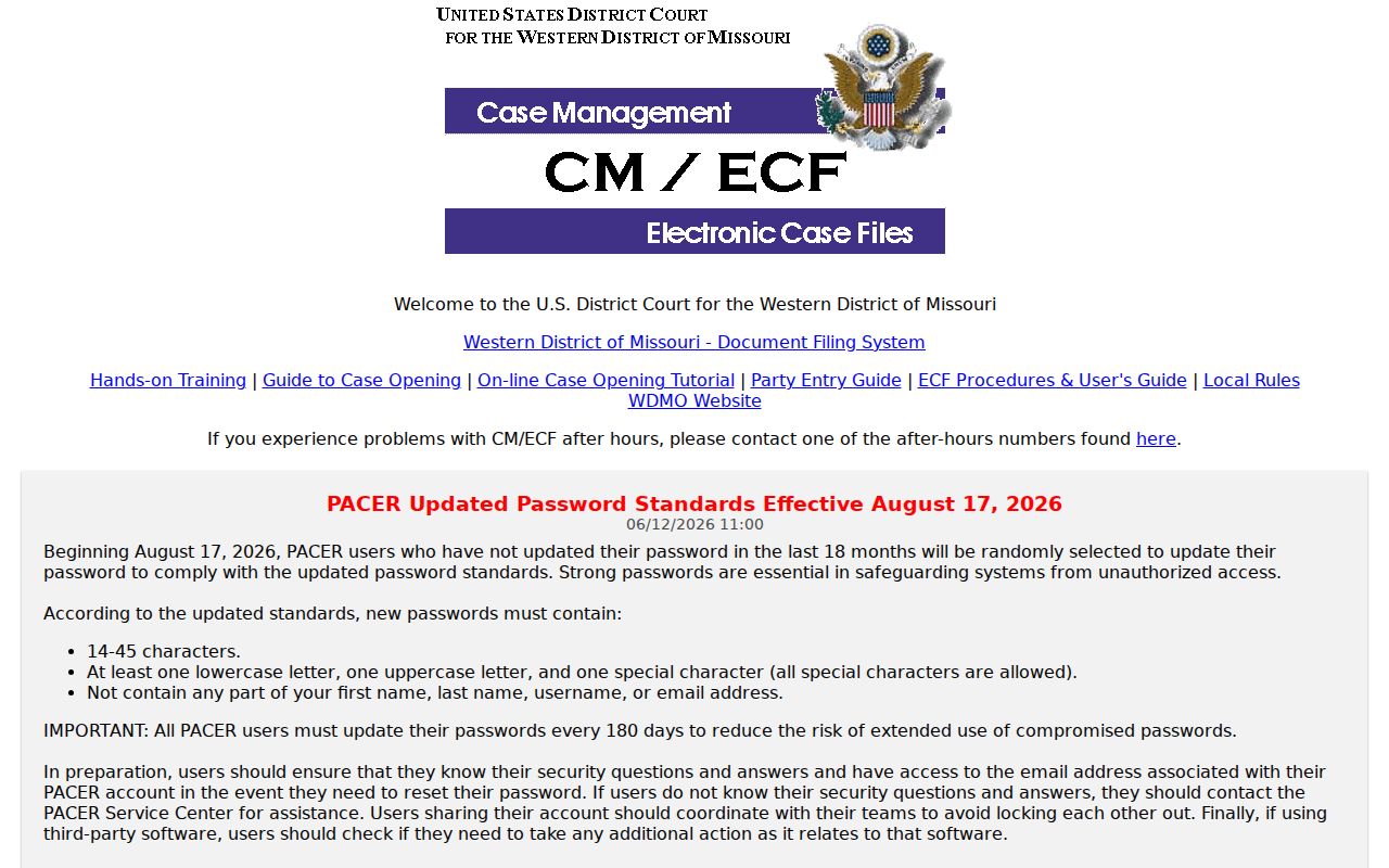 Newton County Joplin court docket federal CM ECF route