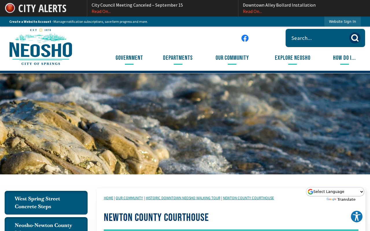Newton County Neosho court docket historic courthouse and judicial access context